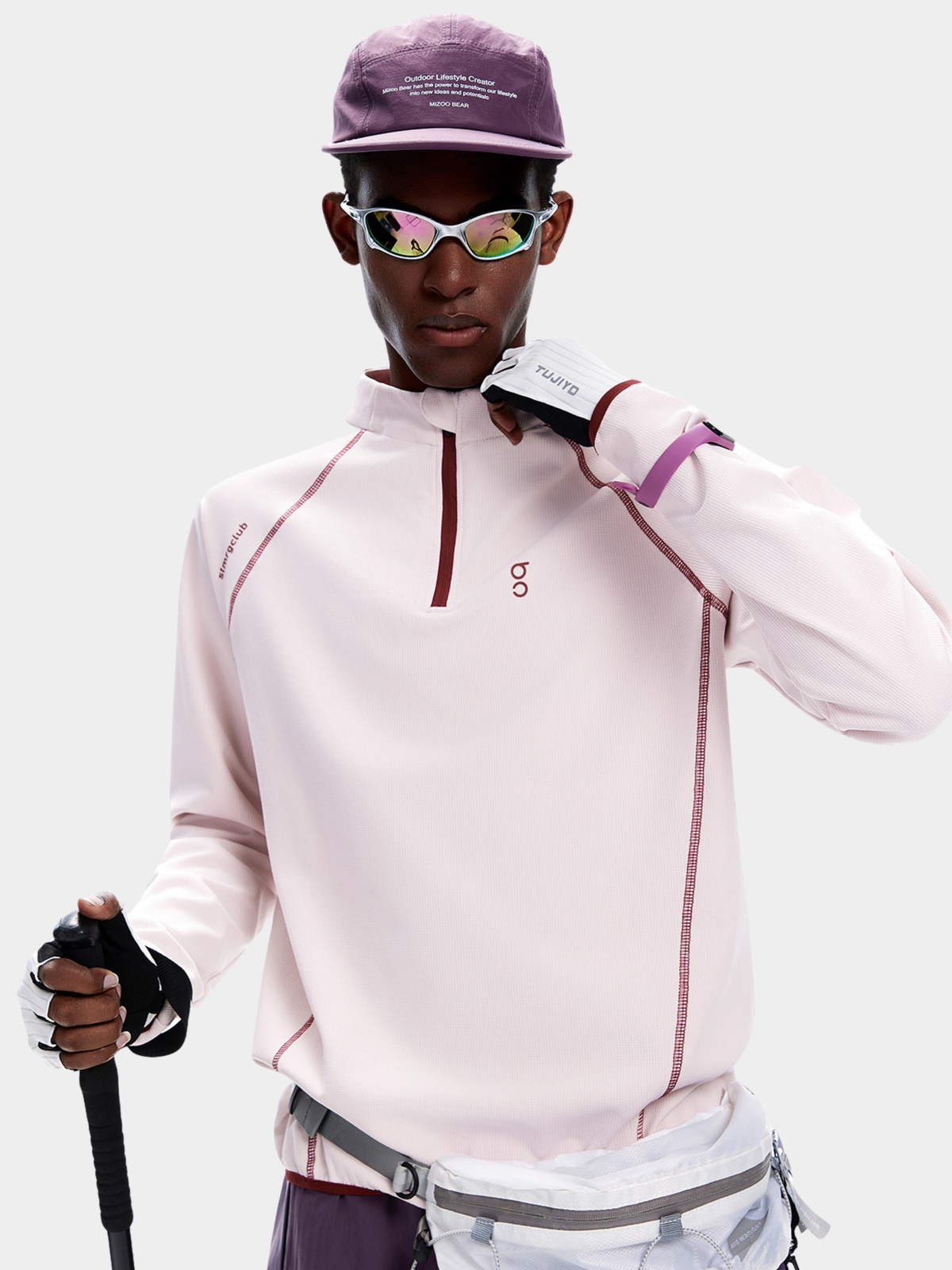 Forestway – Schnelltrocknendes Herren-Sweatshirt mit halbem Reißverschluss und sichtbaren Nähten