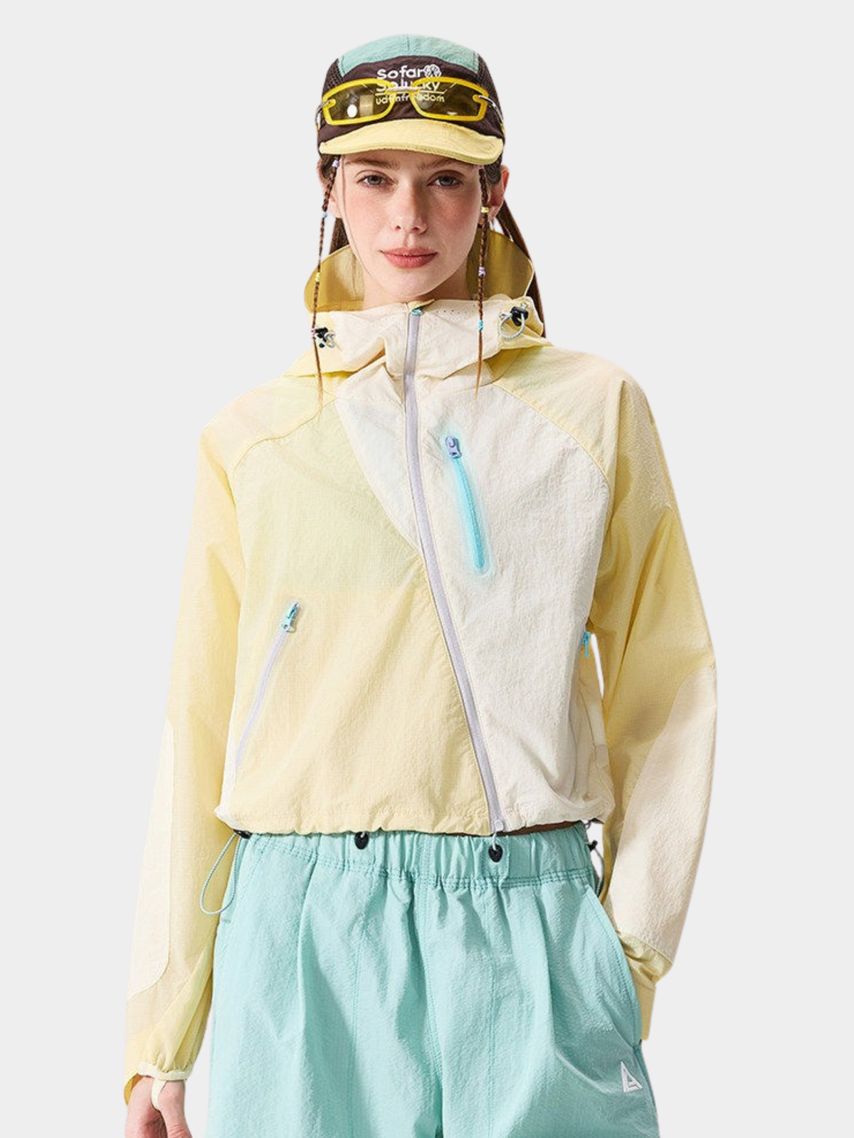 FrostFold - Kurz geschnittene UPF50+ Sonnen-Schutzjacke mit Kapuze für Damen