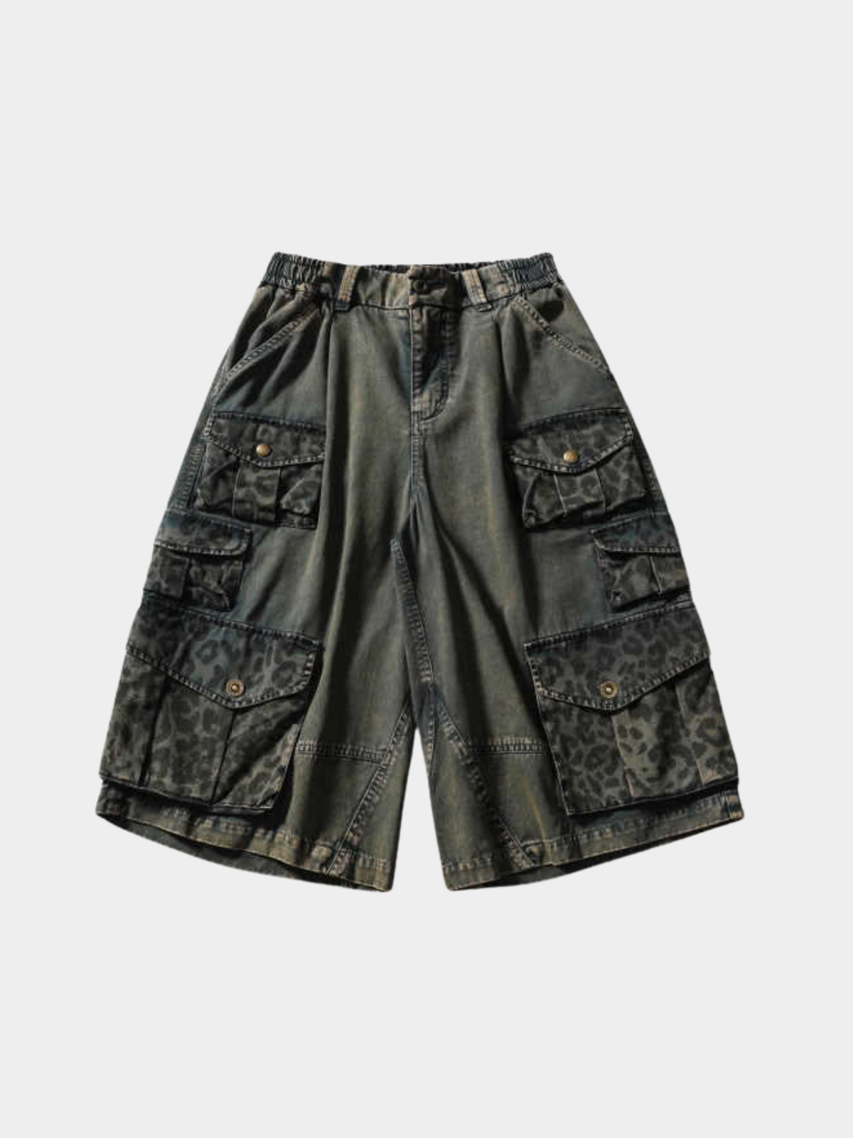 CampStick – Unisex gewaschene Utility-Cargohose in verkürzter Länge
