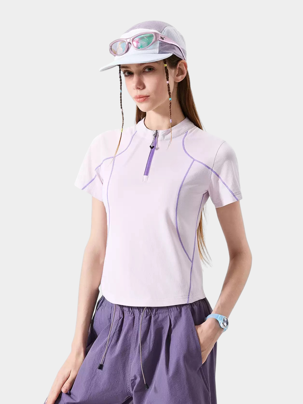 ChillChair – Schnelltrocknendes, antibakterielles Damen-Performance-Shirt mit halbem Reißverschluss