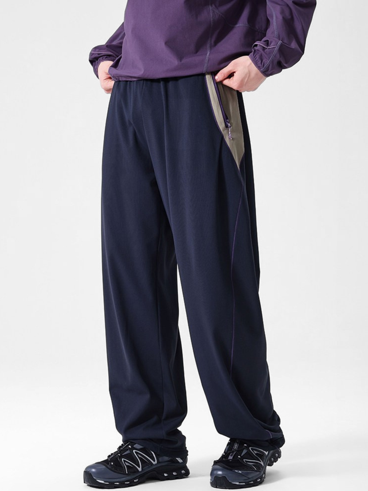 RunFlow – Unisex-Fallschirmspringerhose mit Kontrastnähten, leicht und schnelltrocknend