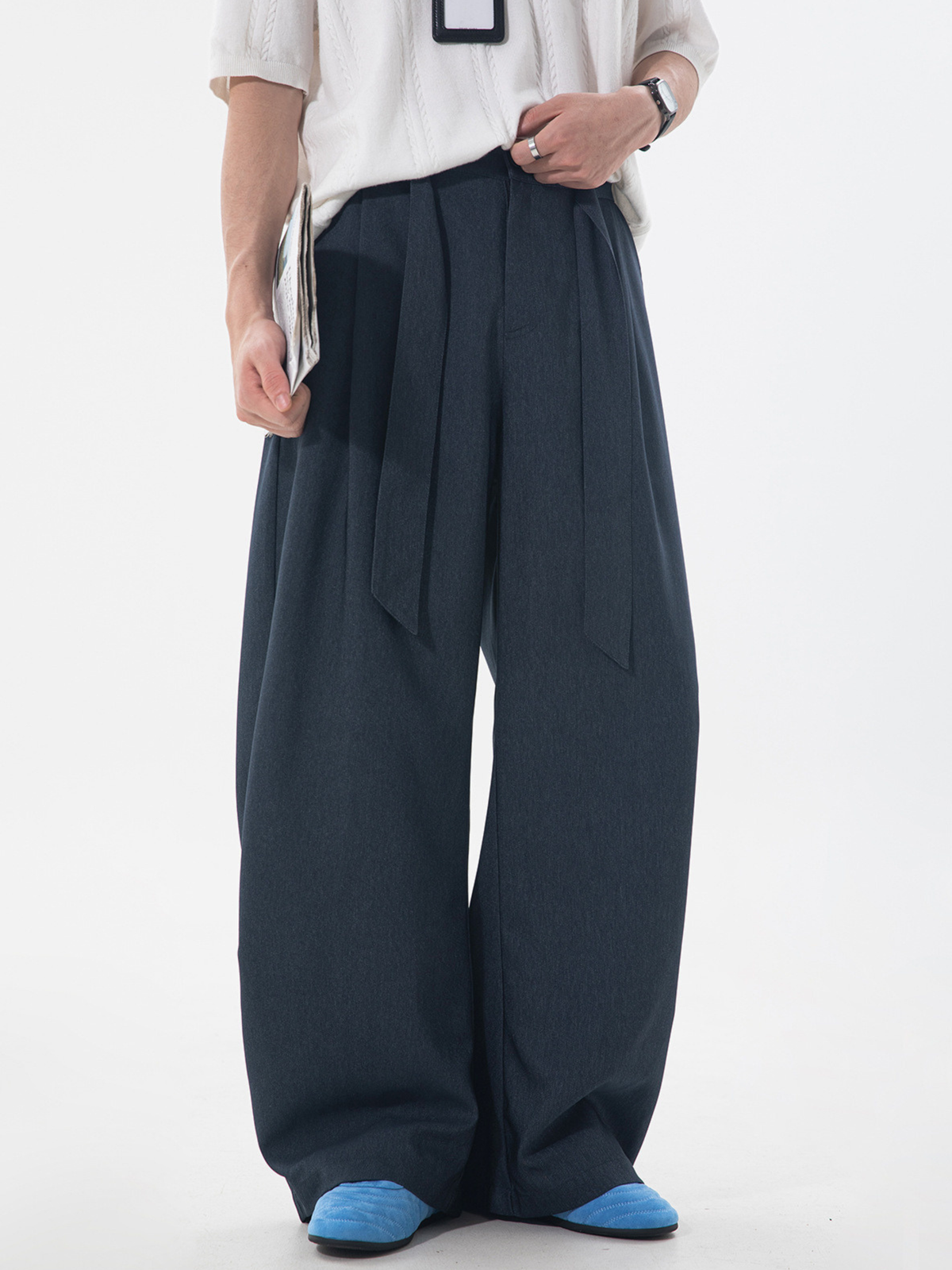 Slowtrail - Herrenhose im Faux-Denim-Look, CleanFit, geschwungener Schnitt
