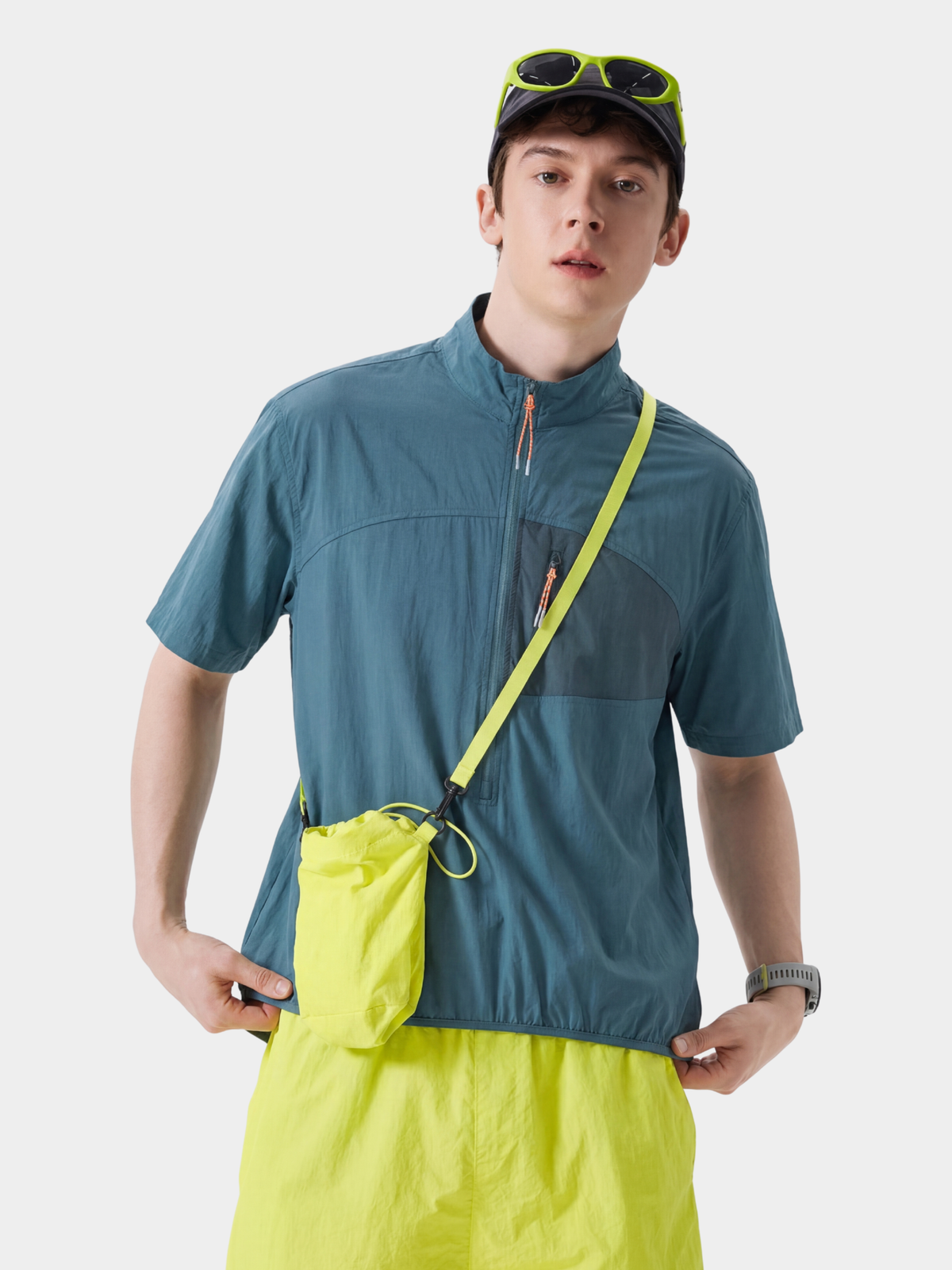 IronRidge – Leichtes UPF50+ Funktionsshirt mit Stehkragen, kurzem Reißverschluss und schnelltrocknendem Material