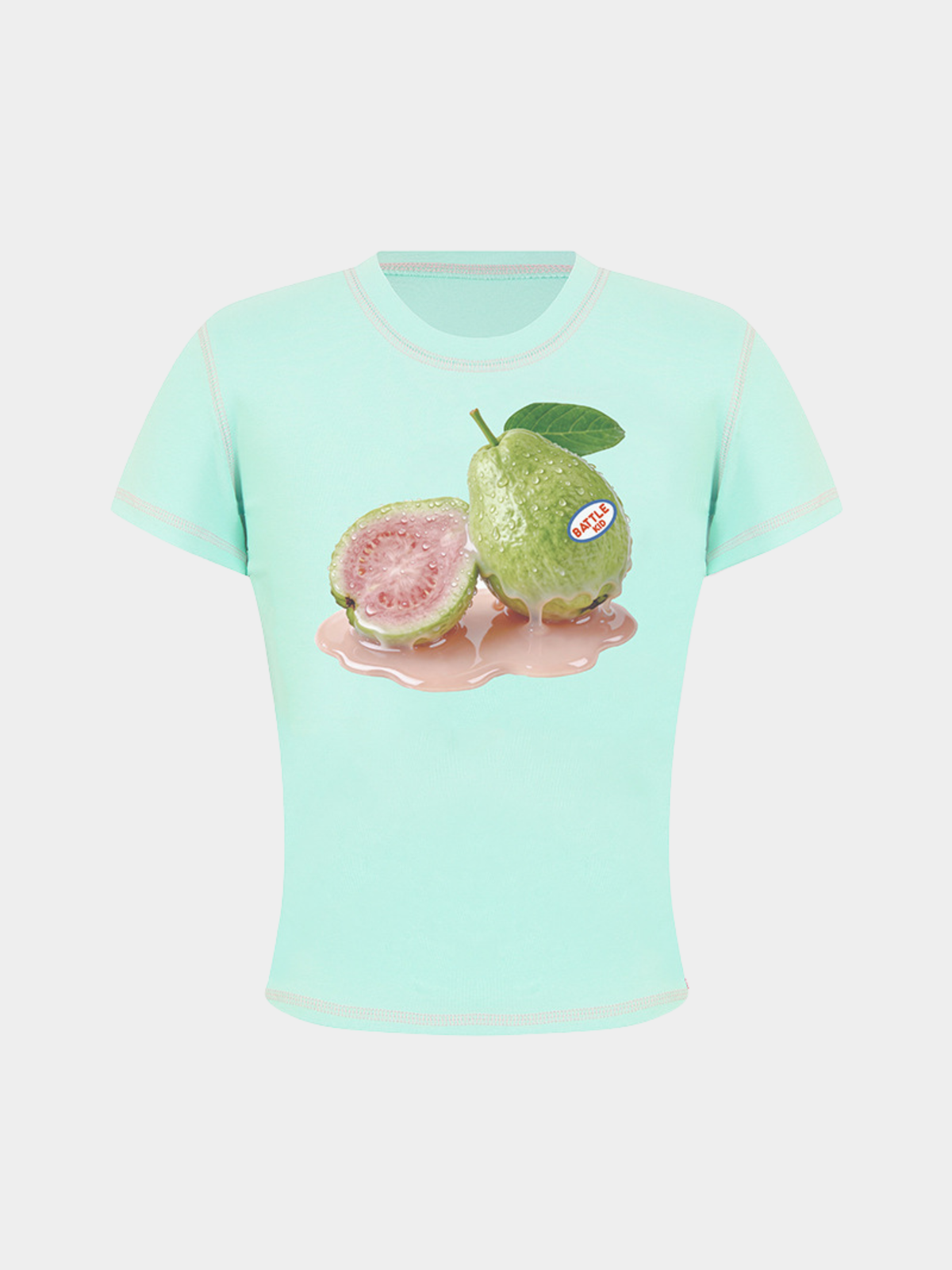 BerryPop – Kurzes T-Shirt für Damen mit Kontrastnähten und Dopamin-Print