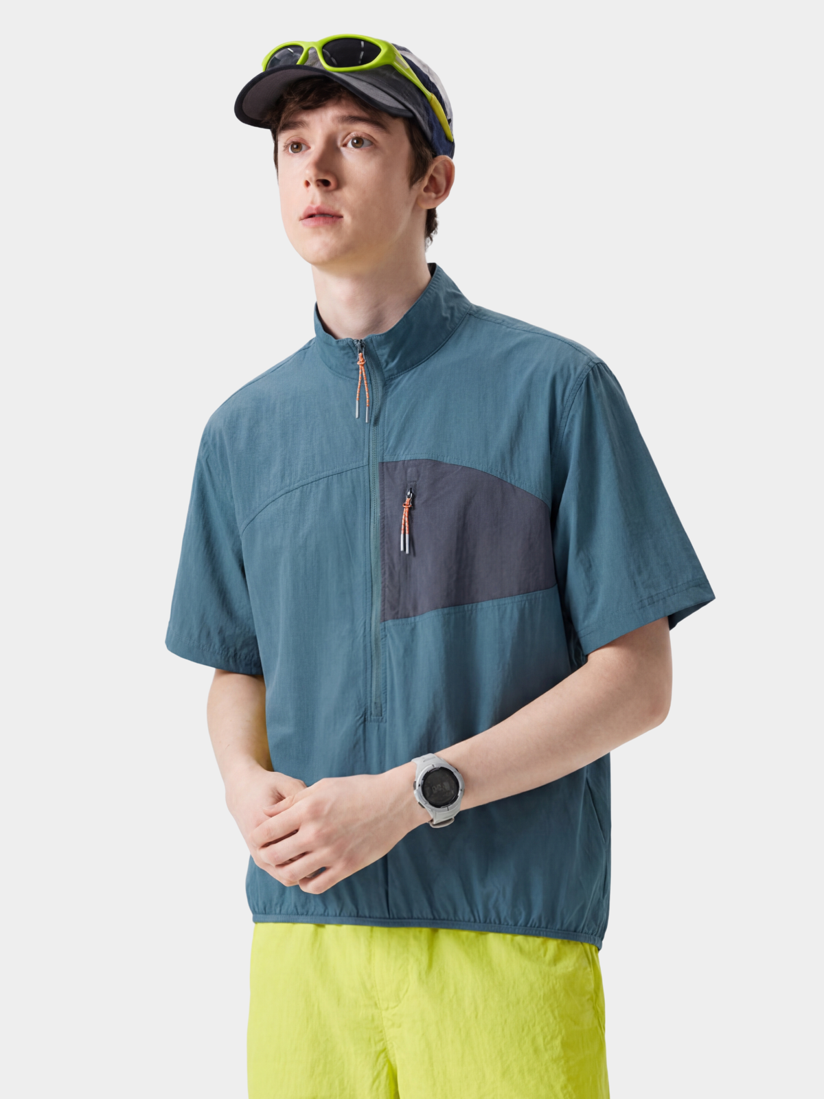 IronRidge – Leichtes UPF50+ Funktionsshirt mit Stehkragen, kurzem Reißverschluss und schnelltrocknendem Material