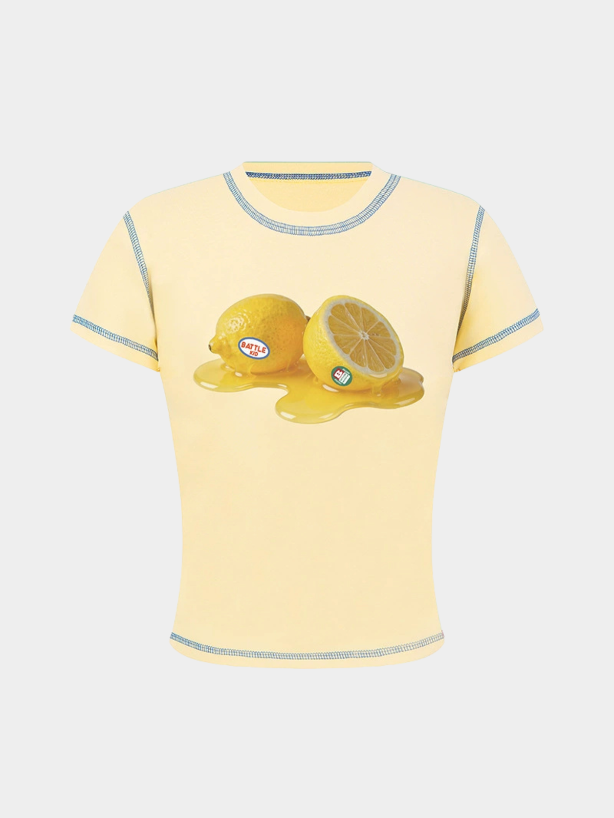 BerryPop – Kurzes T-Shirt für Damen mit Kontrastnähten und Dopamin-Print