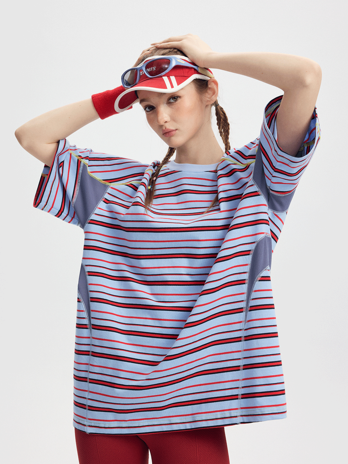 Boost – Damen-T-Shirt mit Kontraststreifen und kurzen Ärmeln