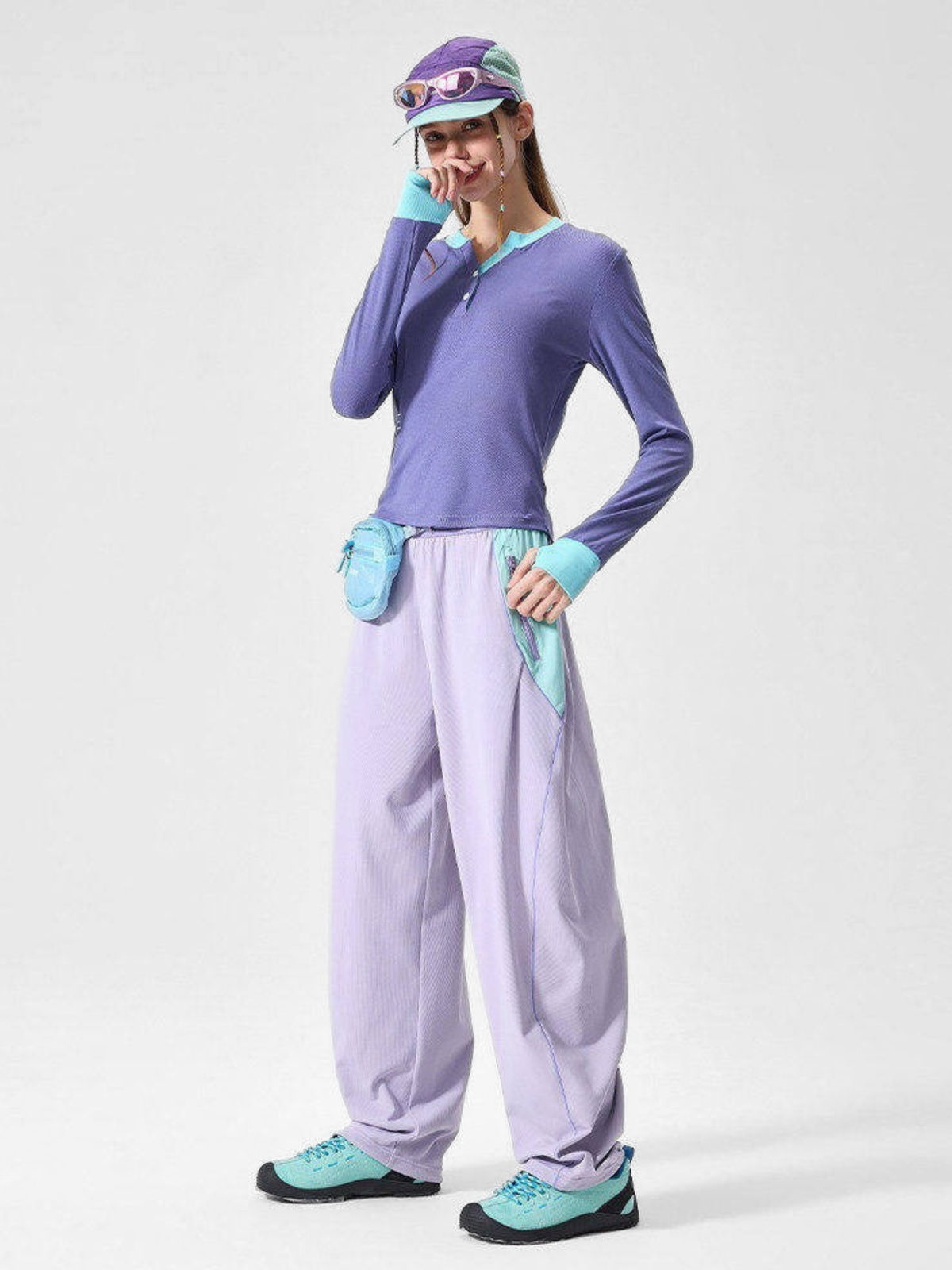RunFlow – Unisex-Fallschirmspringerhose mit Kontrastnähten, leicht und schnelltrocknend