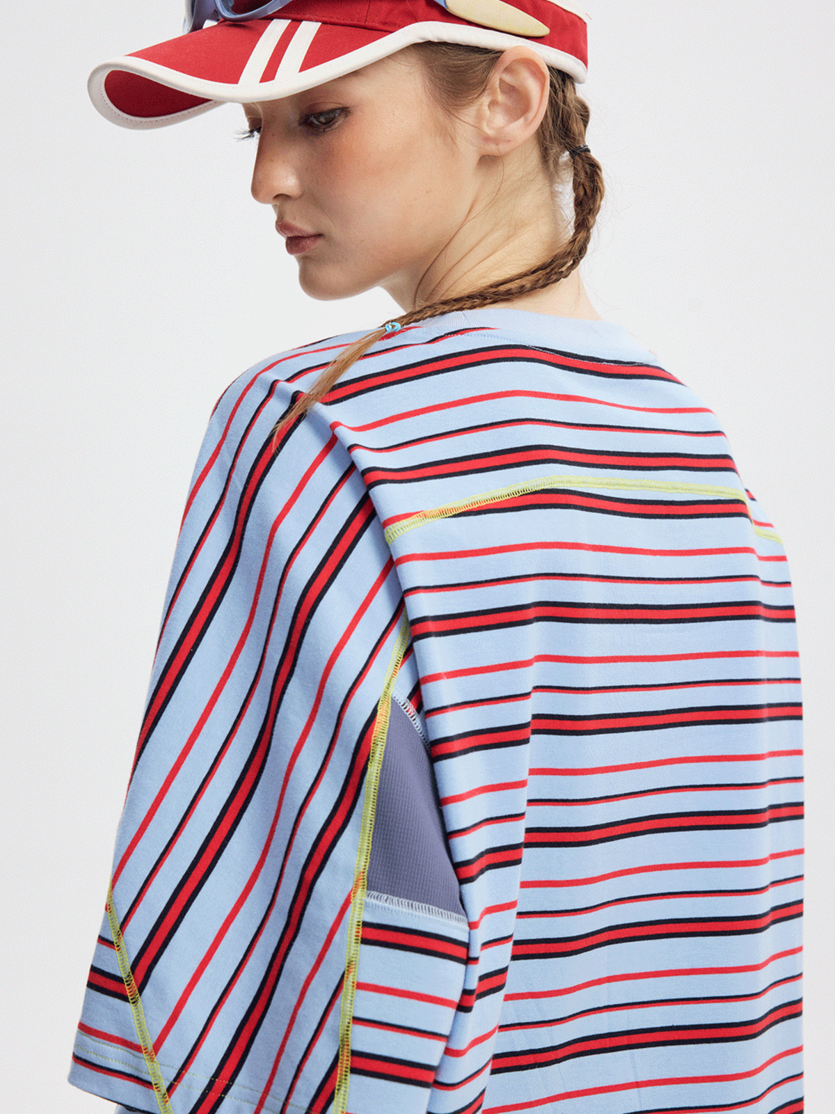 Boost – Damen-T-Shirt mit Kontraststreifen und kurzen Ärmeln