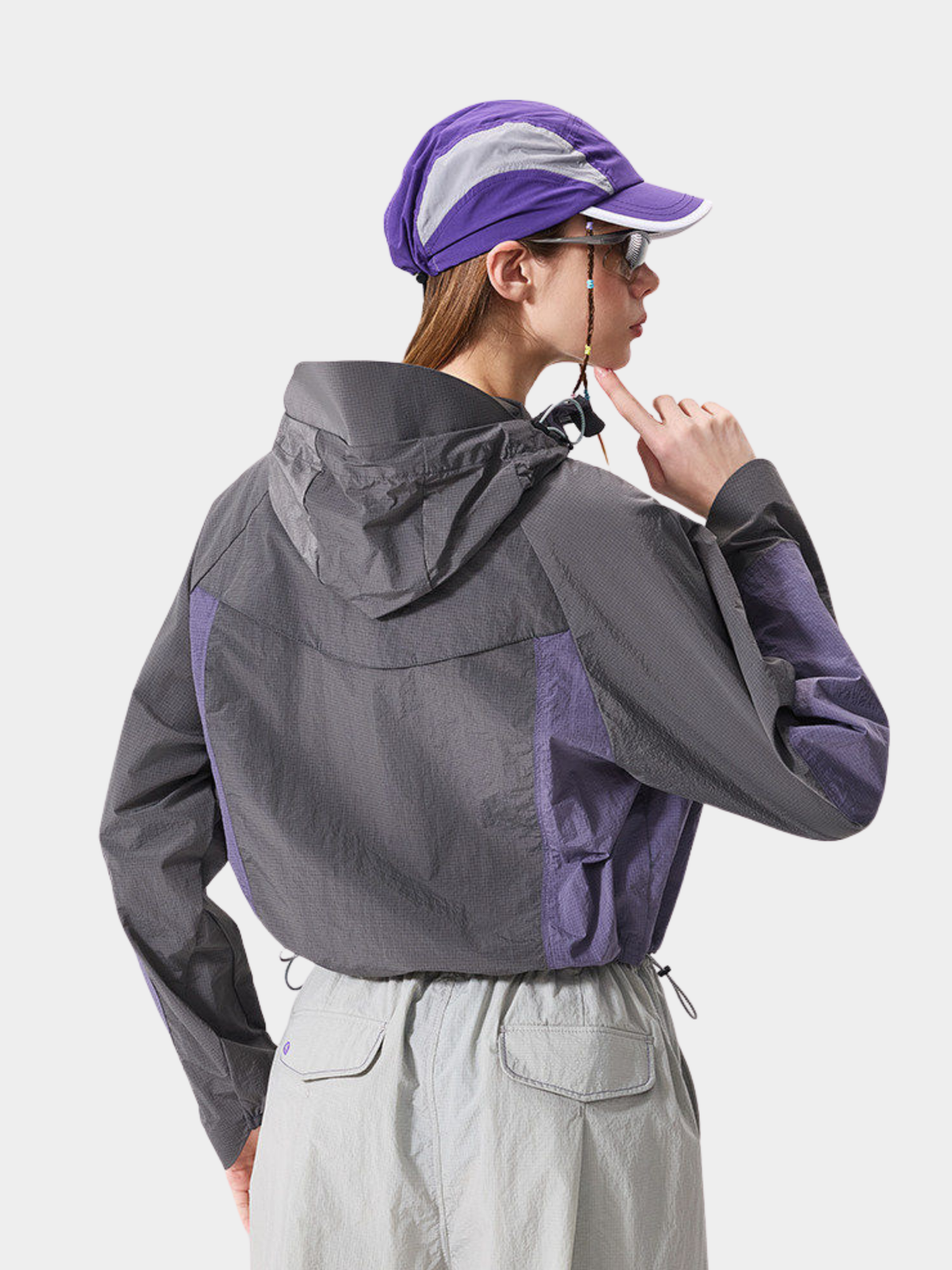 FrostFold - Kurz geschnittene UPF50+ Sonnen-Schutzjacke mit Kapuze für Damen