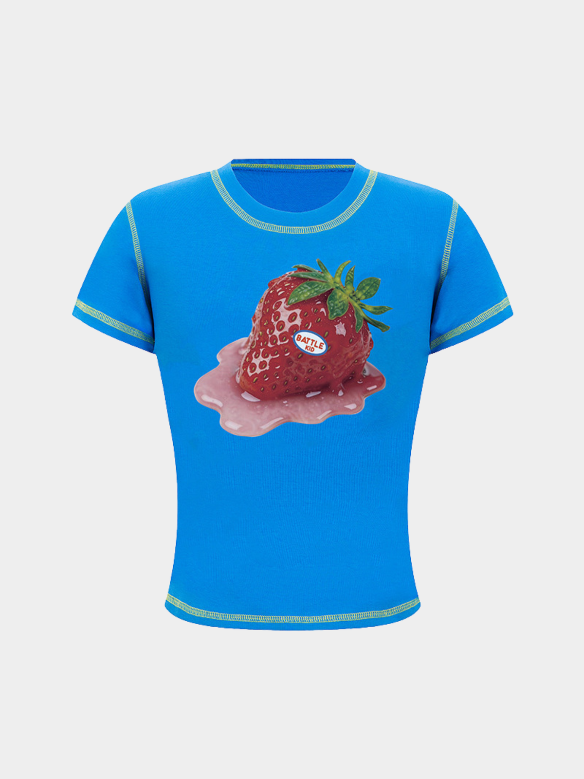 BerryPop – Kurzes T-Shirt für Damen mit Kontrastnähten und Dopamin-Print