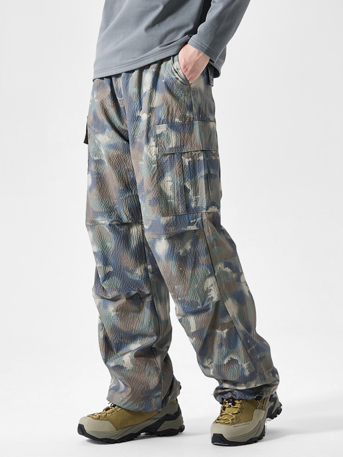 OwlCliff – Unisex Triple-Protection wasserabweisende Cargo-Hose mit Camo-Muster
