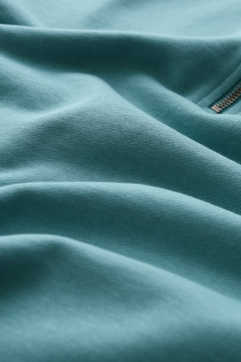 Herren-Sweatshirt mit Viertelreißverschluss, Wood Moss
