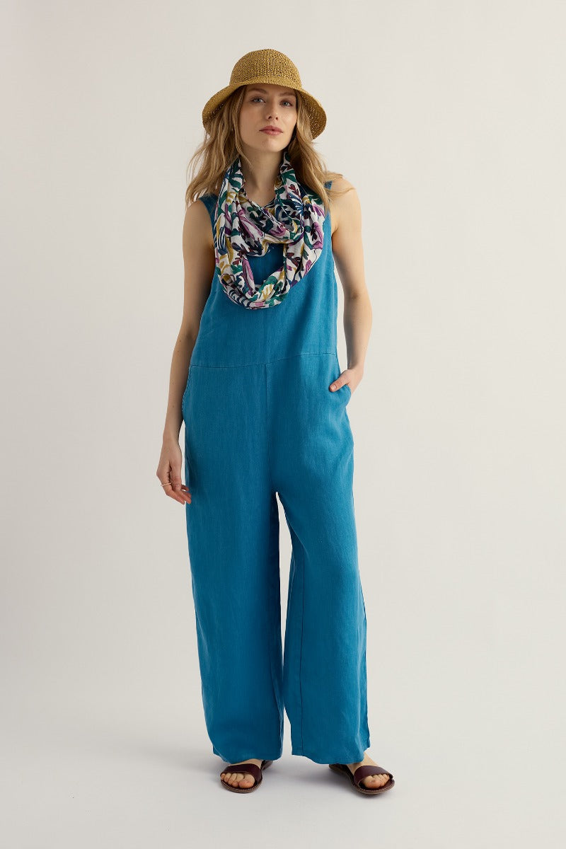 Salt Air Jumpsuit mit weitem Bein aus Leinen