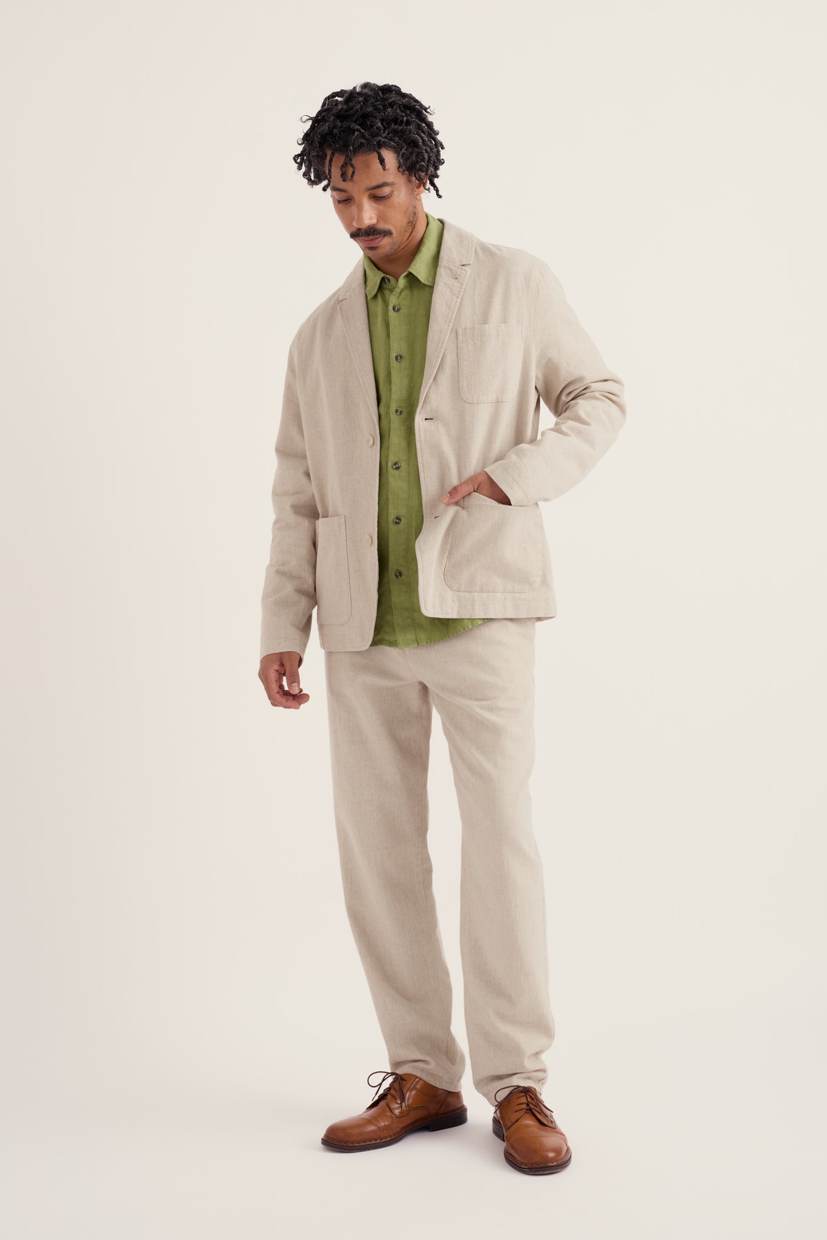 Herrenjacke Messack aus Baumwoll-Leinen-Mix