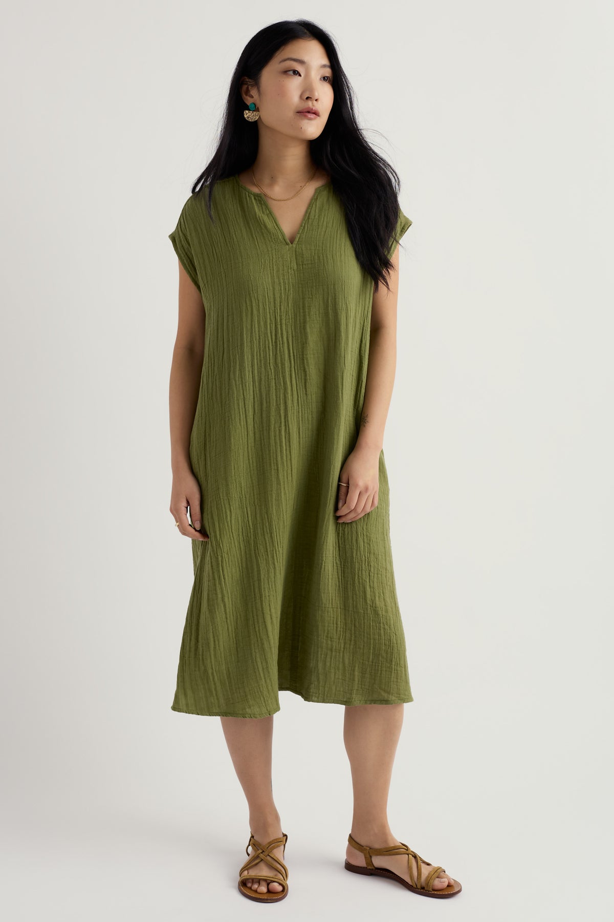 Kleid mit Sand-Muster aus GOTS-zertifizierter Bio-Baumwolle