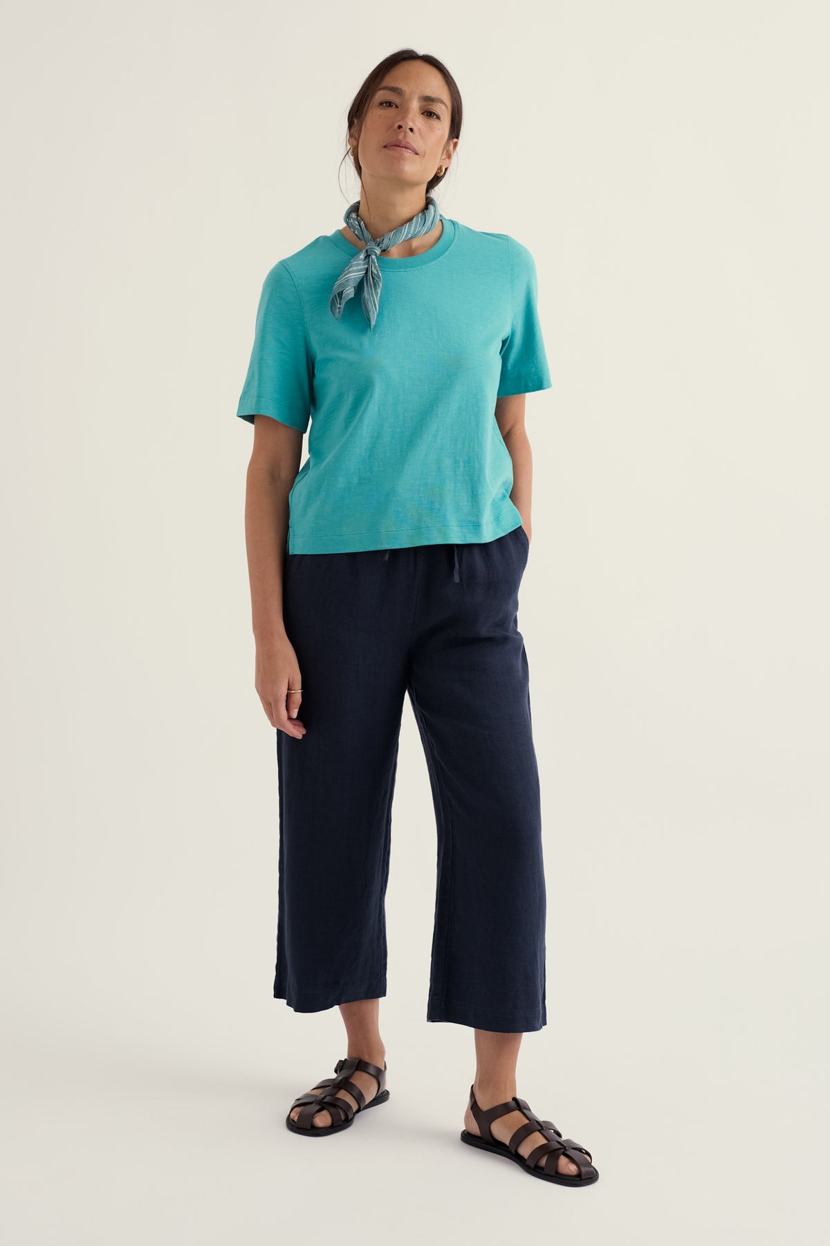 Tide Flow Wide Leg Linen Crops
