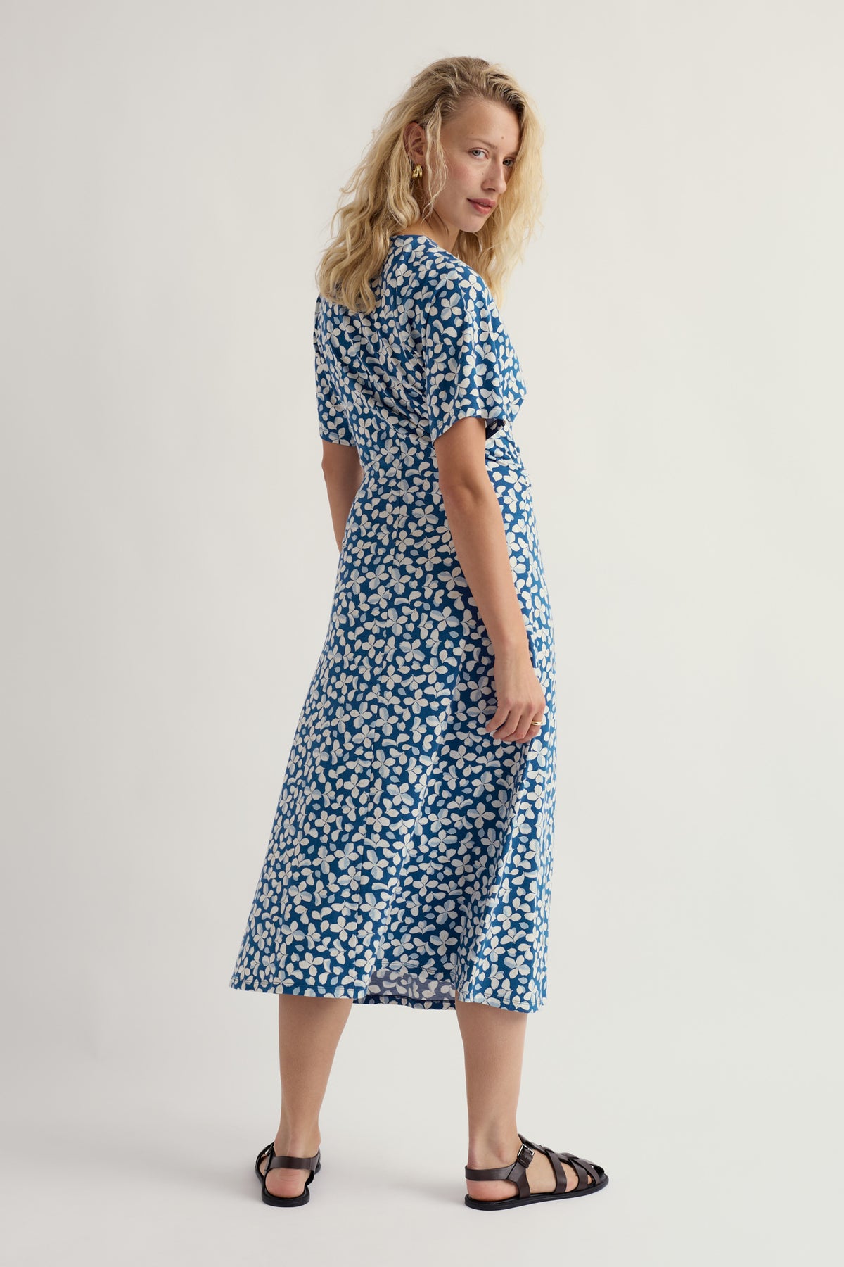 Midi-Jerseykleid in Wasserminze