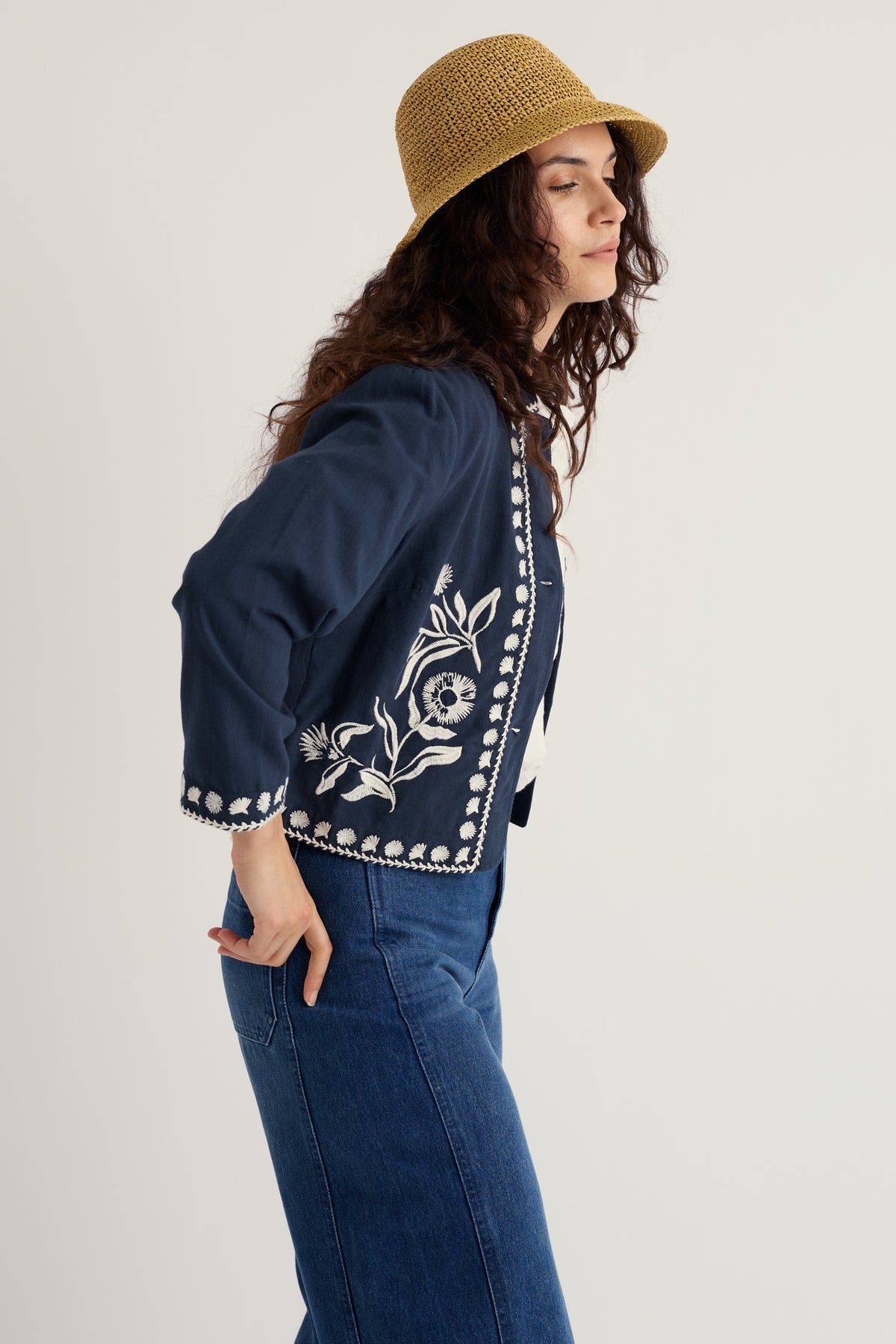 Sand Martin Bestickte Blumenjacke