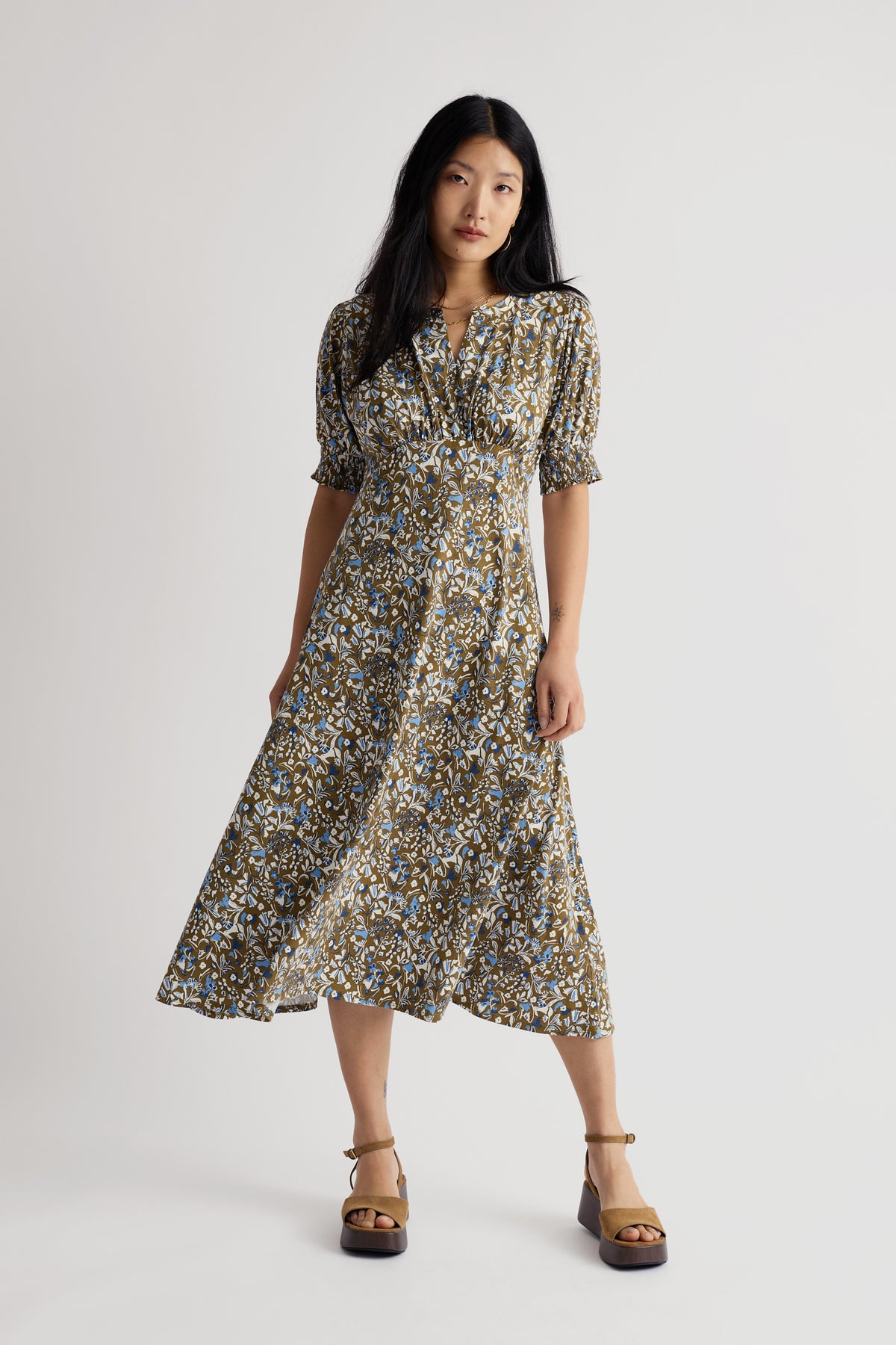 Fenil Midi-Kleid mit Empire-Taille