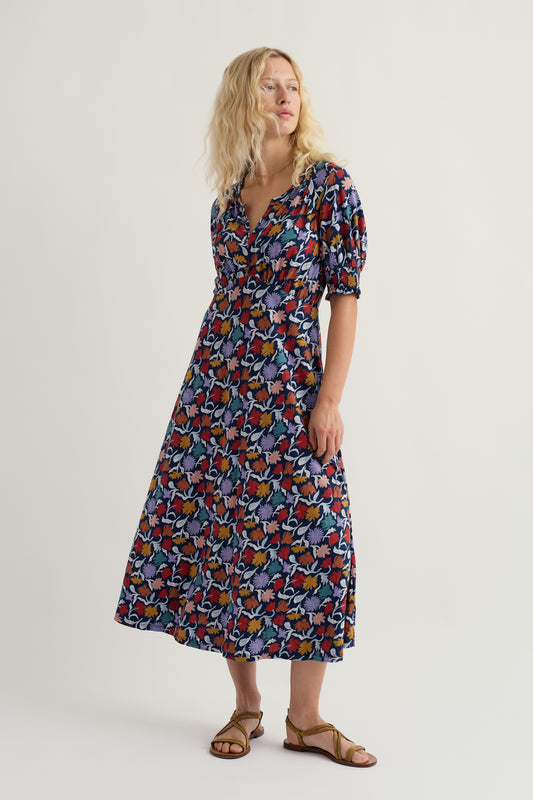 Fenil Midi-Kleid mit Empire-Taille