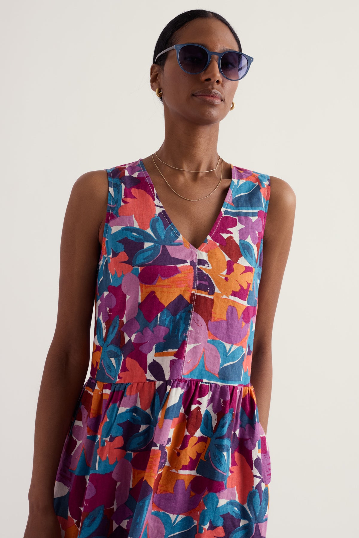 Ärmelloses Leinenkleid „Lowland Heather“