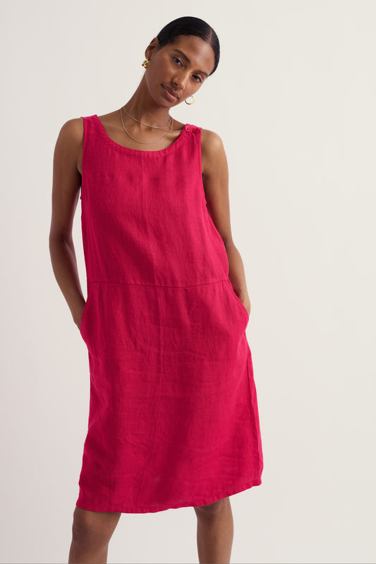 Leinen-Schürzenkleid in Salt Weave