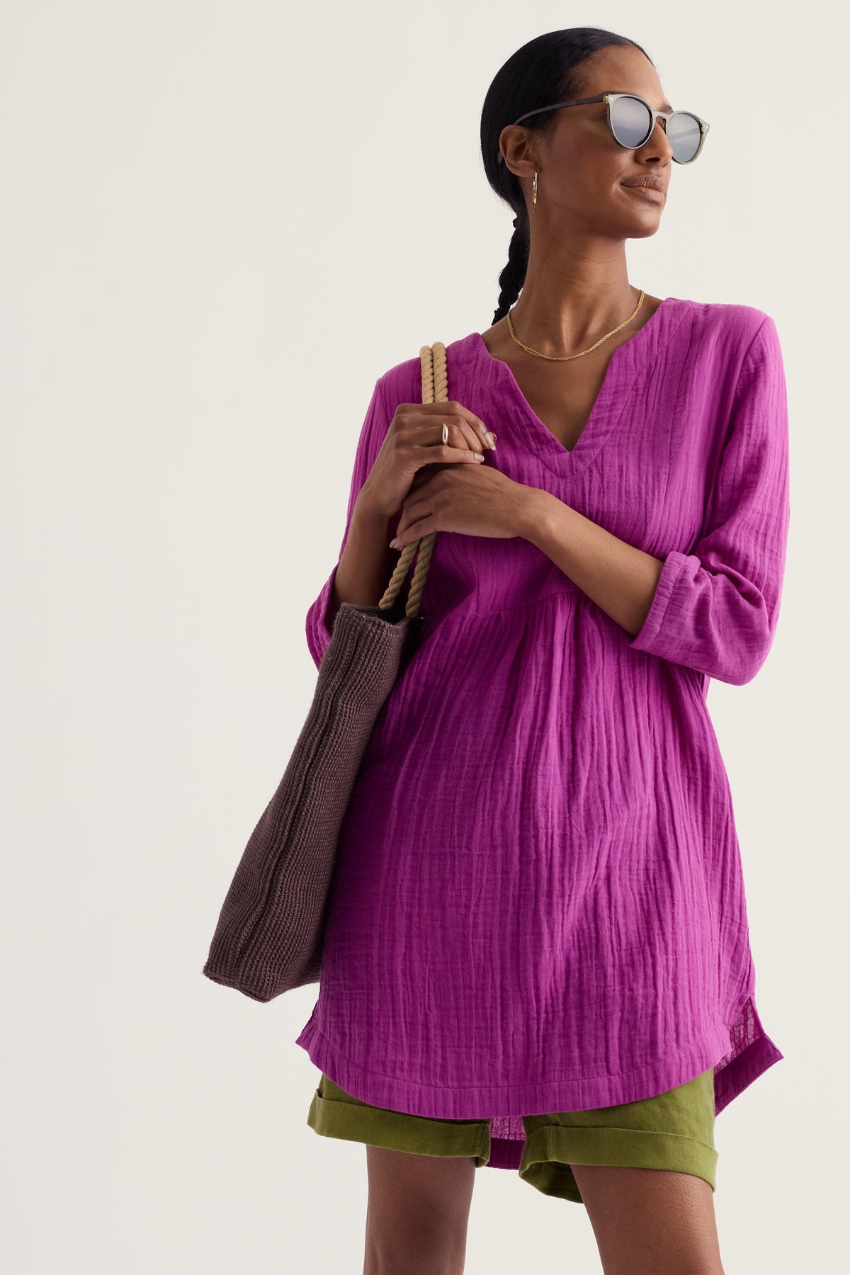 Op Art Organic Cotton Tunic Top