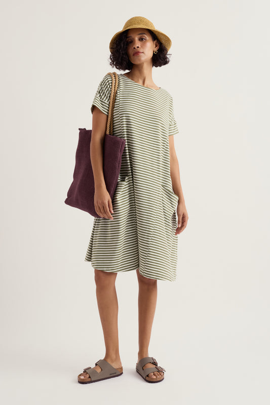 Mill Pool kurzärmeliges Jersey-Schwingkleid